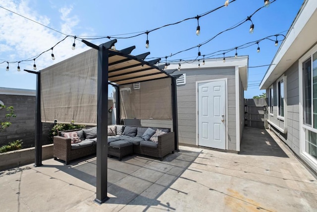 view of patio / terrace with an outdoor living space