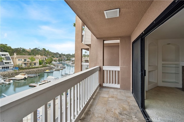 balcony with a water view