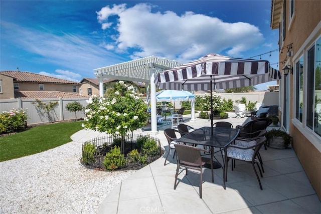 view of patio with a pergola