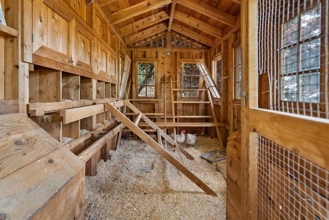 misc room with vaulted ceiling