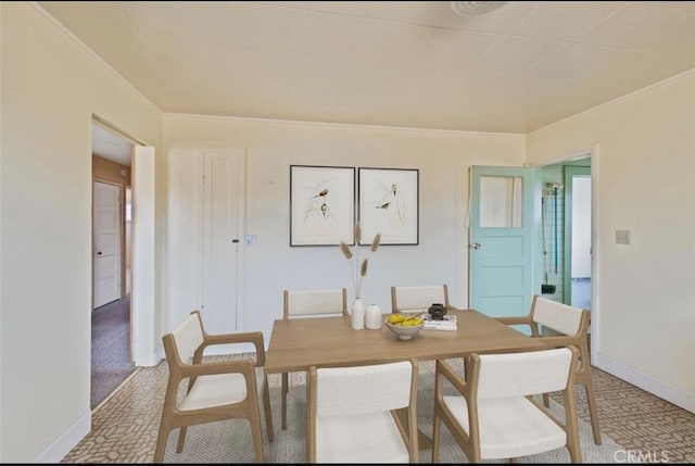 view of carpeted dining room