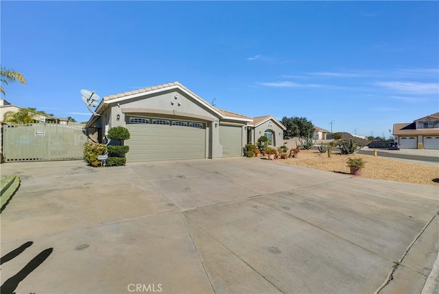 single story home with a garage