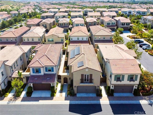 drone / aerial view with a residential view