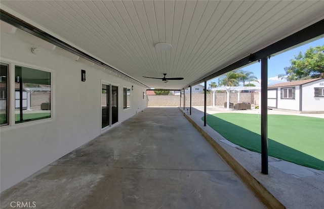 view of patio / terrace with ceiling fan