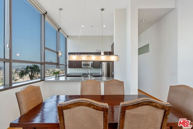 dining area with sink