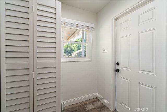 doorway to outside with hardwood / wood-style floors