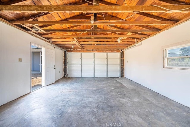 garage with wooden ceiling