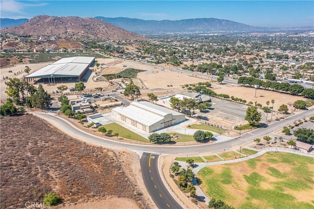 aerial view with a mountain view