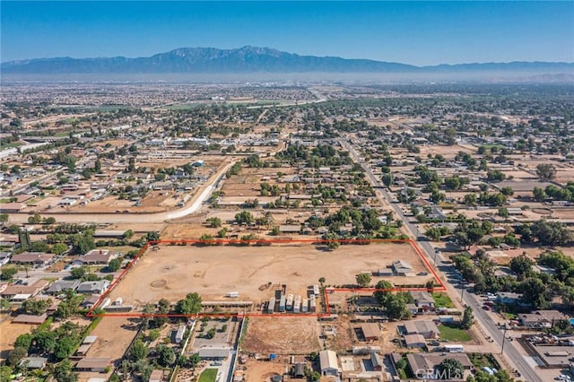 drone / aerial view with a mountain view