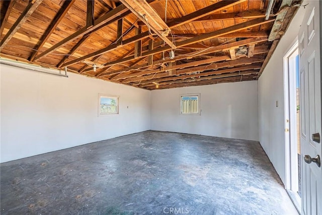 garage with wood ceiling