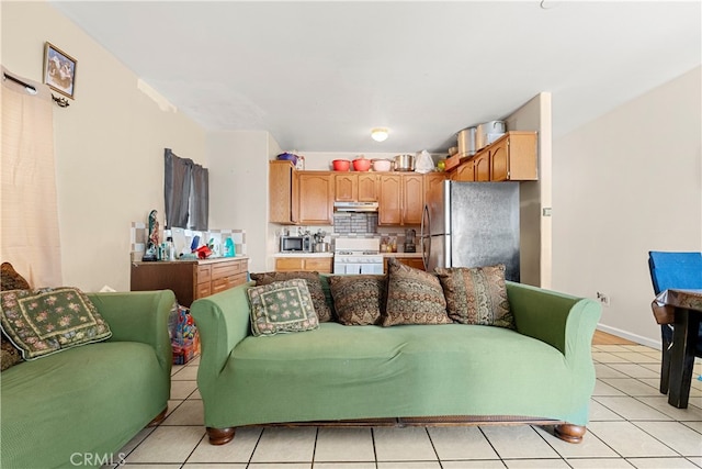 view of tiled living room