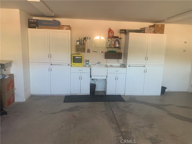 garage with sink