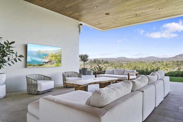 view of patio featuring an outdoor hangout area