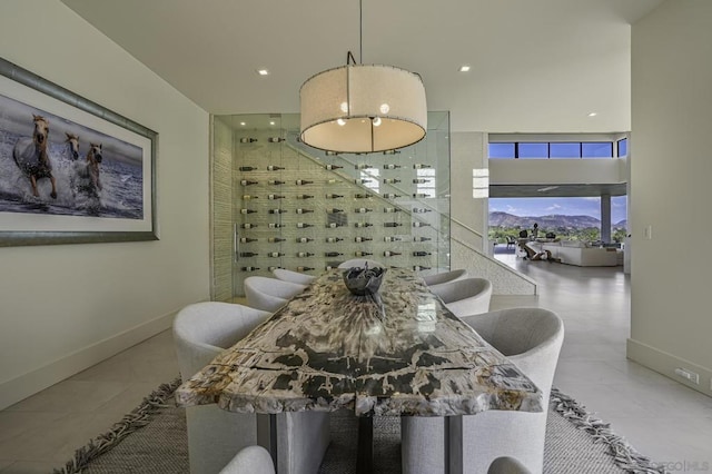 view of tiled dining area