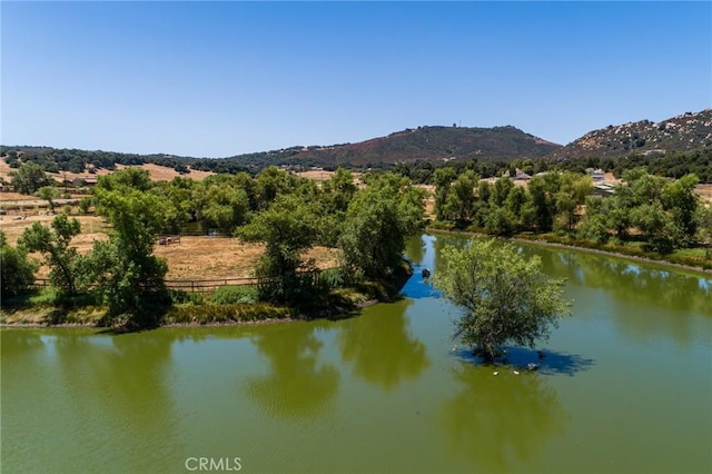 property view of water featuring a mountain view