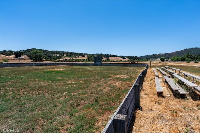 view of yard with a rural view