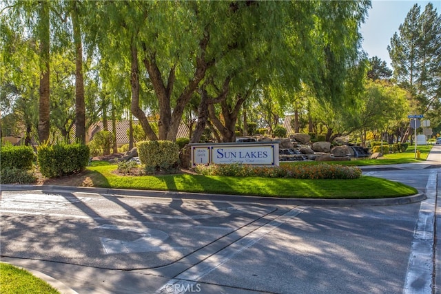 view of community sign