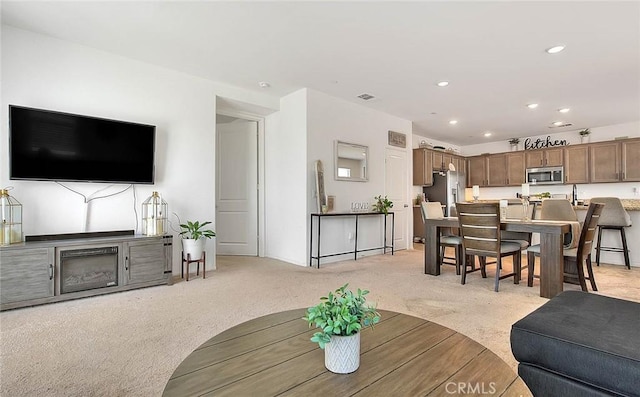 view of carpeted living room