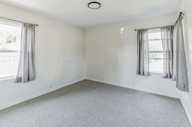 carpeted empty room featuring a wealth of natural light