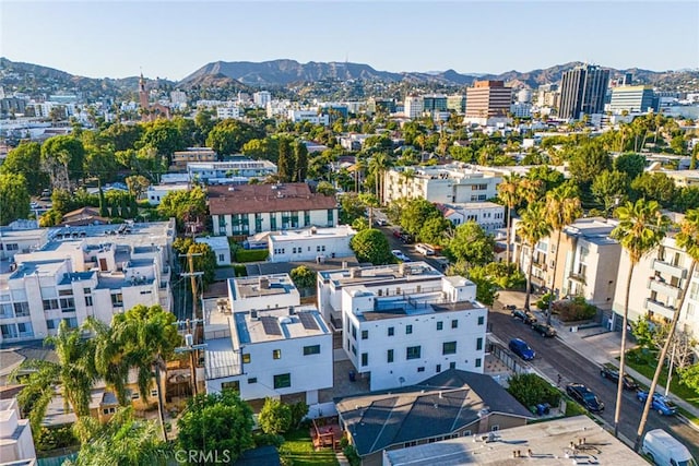 aerial view with a mountain view