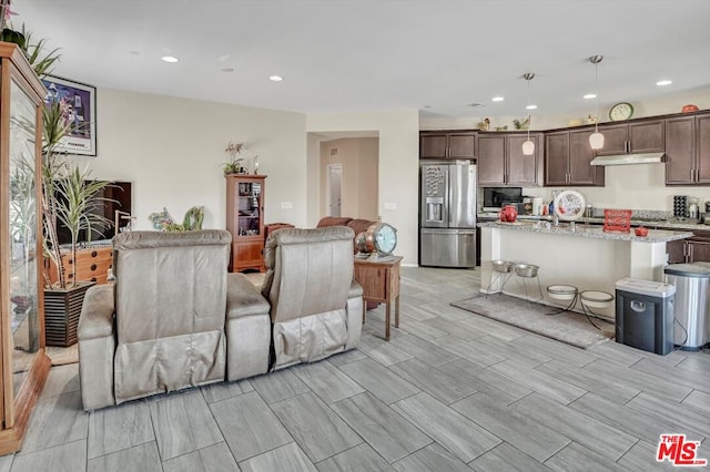 living room featuring light hardwood / wood-style flooring