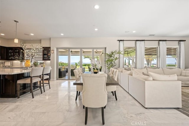 dining space featuring a wealth of natural light