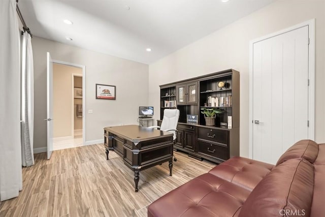 office featuring light hardwood / wood-style floors