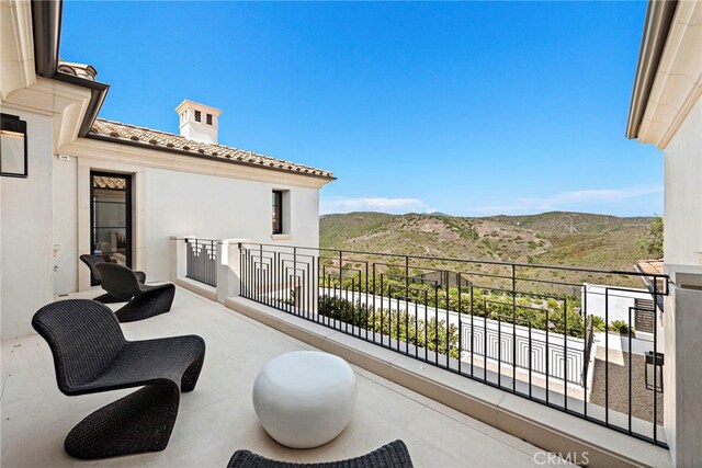 balcony with a mountain view