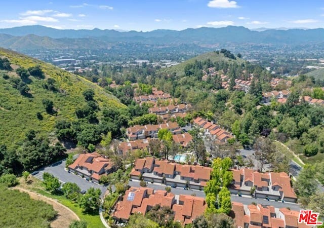 aerial view featuring a mountain view