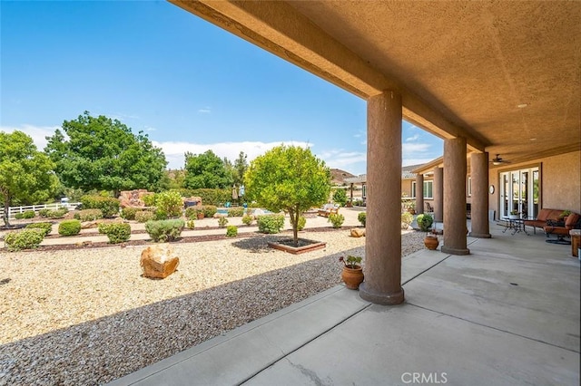 view of patio / terrace featuring french doors