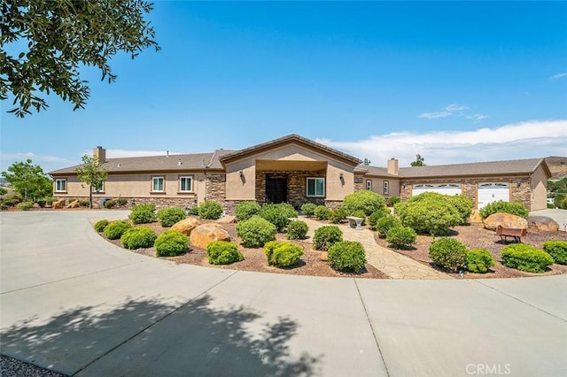 single story home with a garage