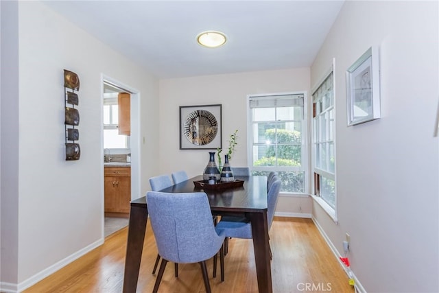 dining room featuring light hardwood / wood-style flooring