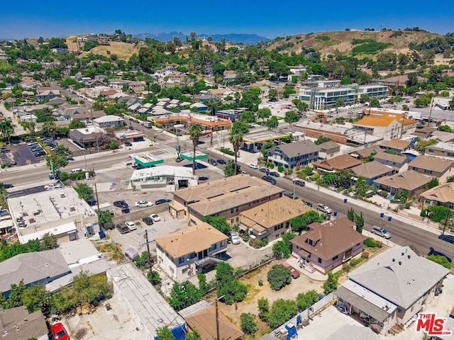 aerial view with a mountain view