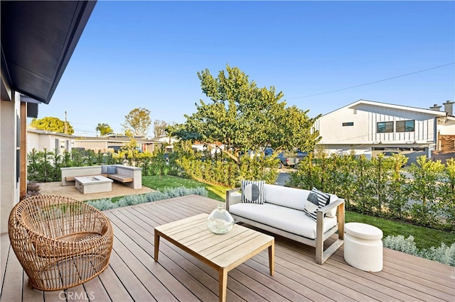 deck featuring an outdoor hangout area