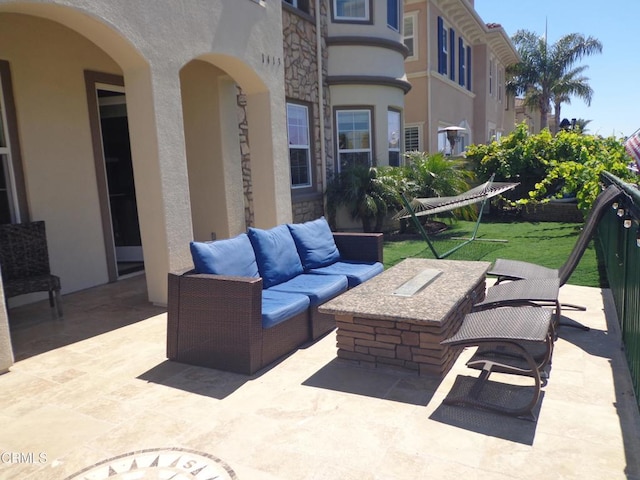 view of patio / terrace featuring an outdoor hangout area