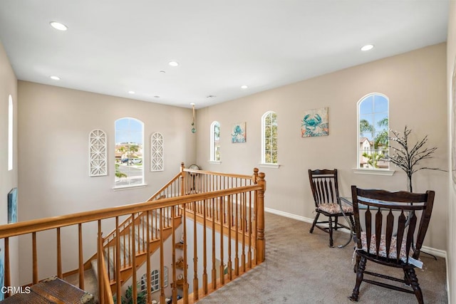 hallway featuring carpet floors