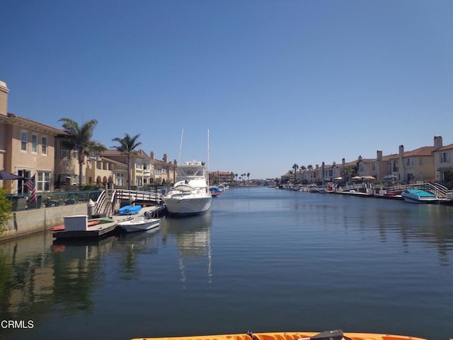 view of water feature featuring a boat dock