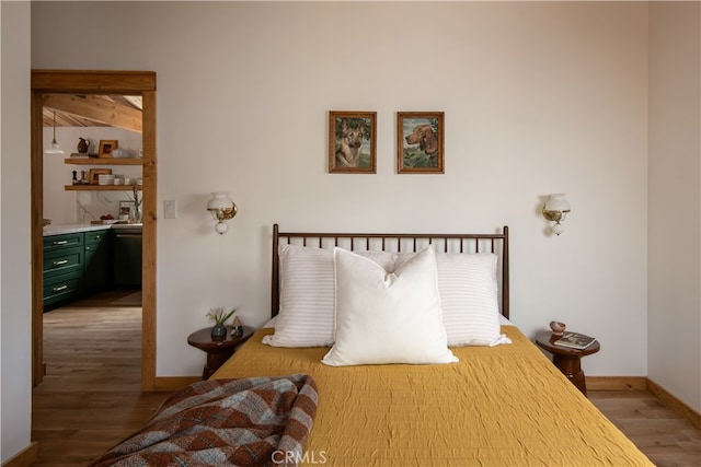 bedroom featuring hardwood / wood-style flooring