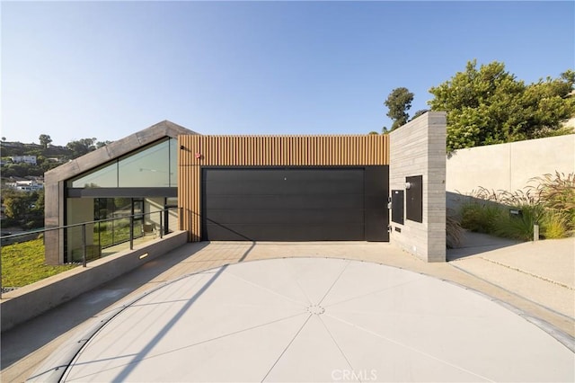 contemporary home featuring a garage