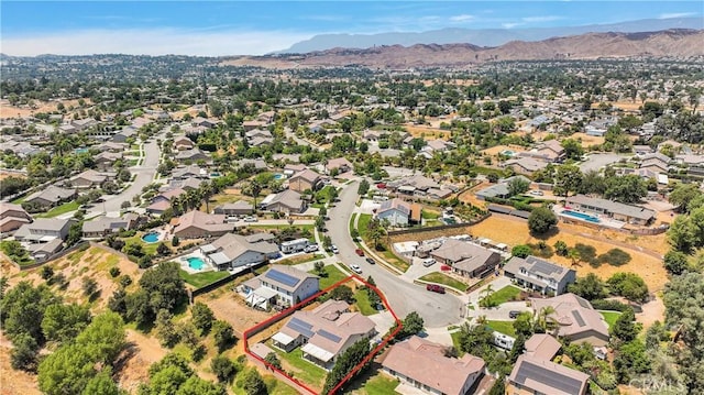 bird's eye view featuring a mountain view