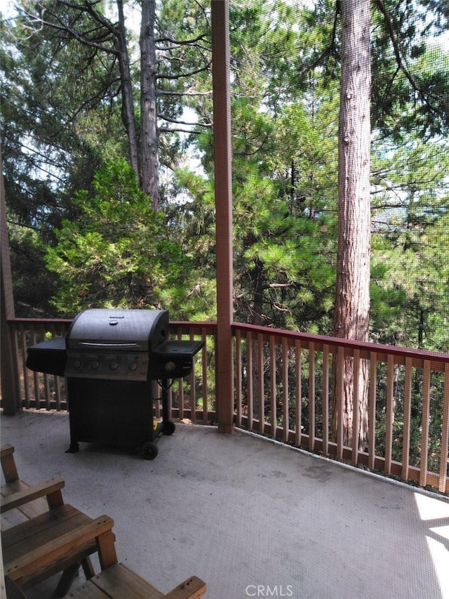 view of patio / terrace featuring a grill