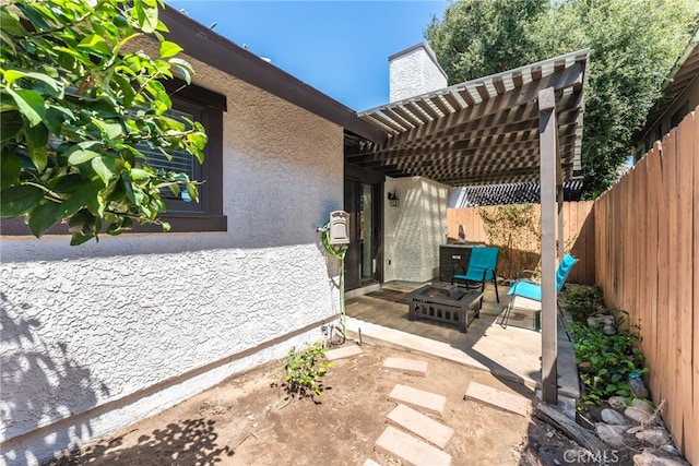 view of patio / terrace with a pergola