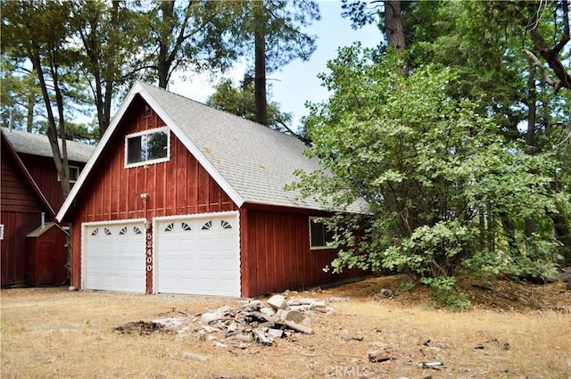 view of garage