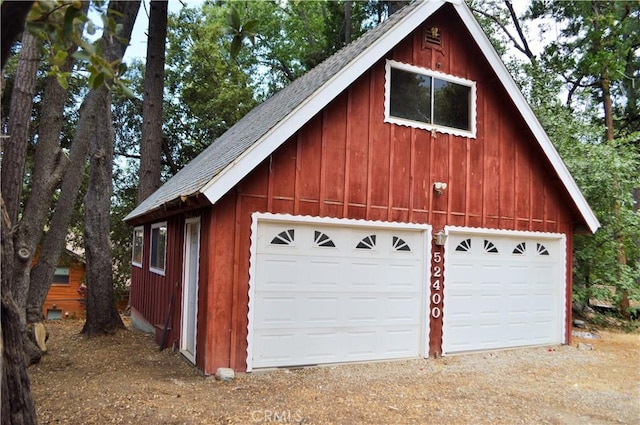 view of garage