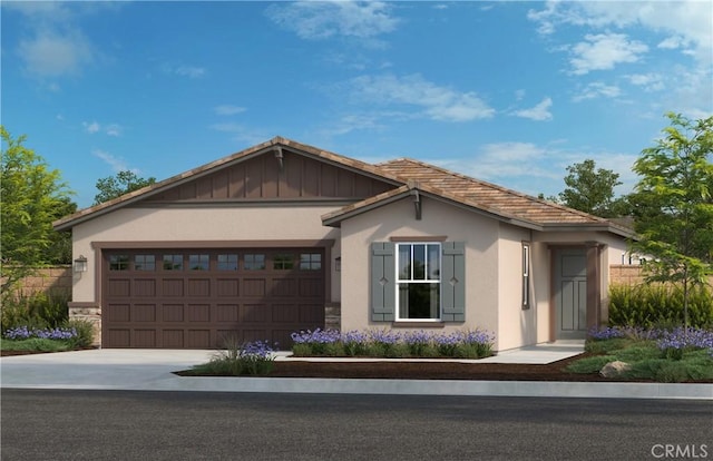 view of front of property featuring a garage