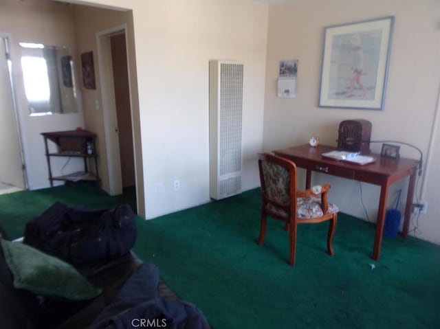 view of carpeted home office