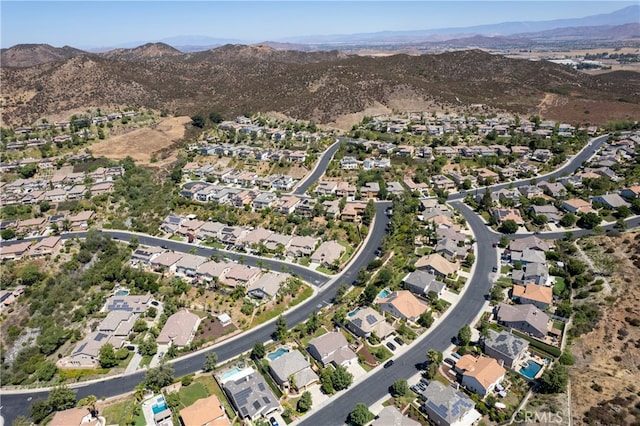 aerial view with a mountain view