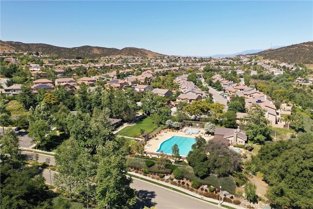 bird's eye view featuring a mountain view