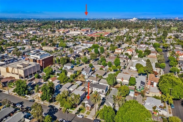 bird's eye view with a residential view