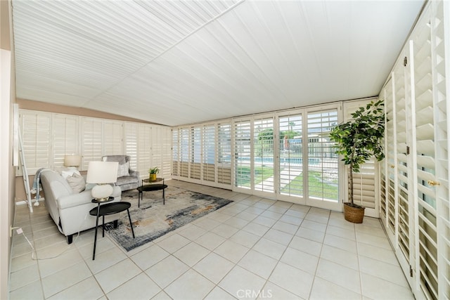 view of tiled living room